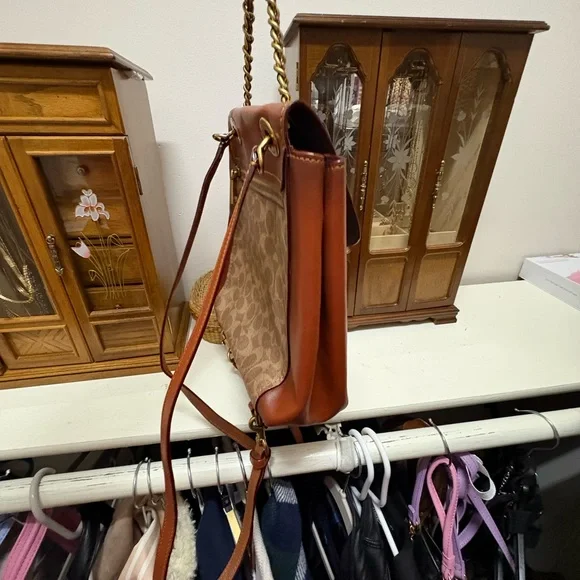 Coach Signature Canvas and Leather Backpack - Brown - Picture 5 of 7